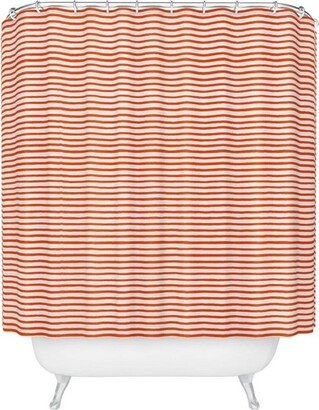 Ninola Design Marker Striped Shower Curtain Red