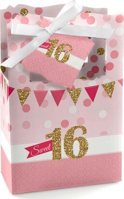 Big Dot of Happiness Sweet 16 - Birthday Party Favor Boxes - Set of 12