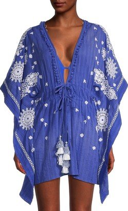 Ulani Embroidered Cotton Cover-Up Minidress