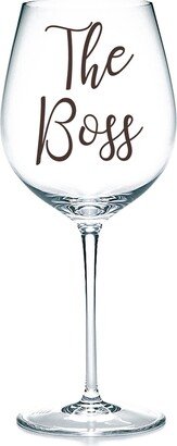 The Boss - Vinyl Sticker Decal Transfer Label For Wine, Beer, Pint Glasses, Mugs. Birthday Gift Bag, Box, Celebrate, Party. Work Colleague