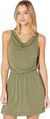 Breezy Basics Reversible Cowl Neck Dress Cover-Up (Seaweed) Women's Swimwear