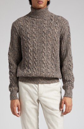 Cable Knit Cashmere Turtleneck Sweater