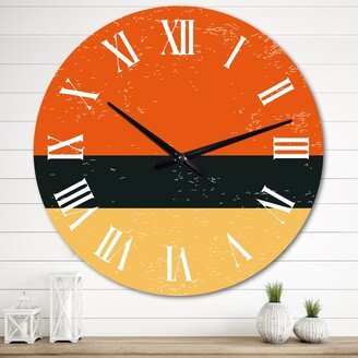 Designart 'Retro Plasticism 20S Art II' Mid-Century Modern wall clock