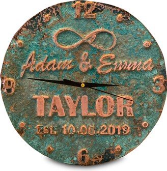 Handmade Rusted, Oxidized Patina Copper Wall Clock | Rustic Art New Way Of Home Decor Retro Gift For Him