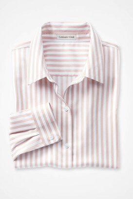 Women's Striped No-Iron Long-Sleeve Shirt - Pink Salt Multi - 6P - Petite Size