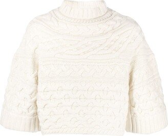 Cropped Cable-Knit Jumper