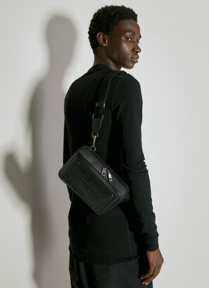 Embossed Logo Leather Crossbody Bag - Man Crossbody Bags Black One Size