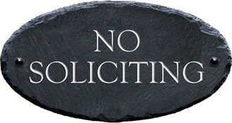 Slate No Soliciting/Carved Lettering Stone Plaque Solicitation Private #ma-1C