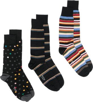 Patterned Cotton Socks (Pack Of Three)