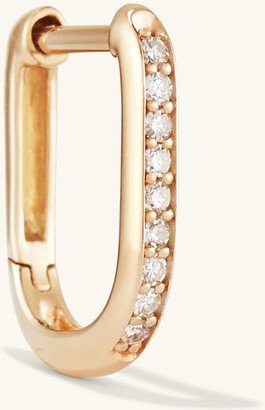 Single Pave Diamond U Hoop