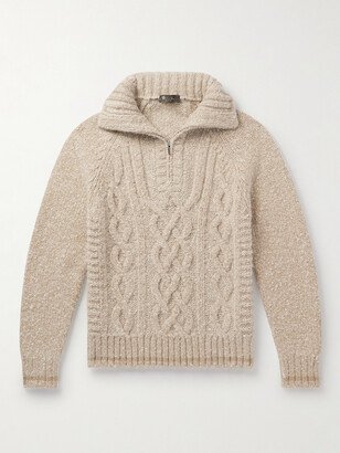 Cable-Knit Cashmere Half-Zip Sweater