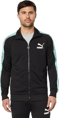 T7 Sport Track Jacket (Black/Mint) Men's Clothing