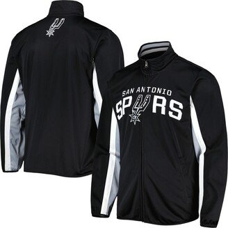 Men's G-iii Sports by Carl Banks Black San Antonio Spurs Contender Wordmark Full-Zip Track Jacket