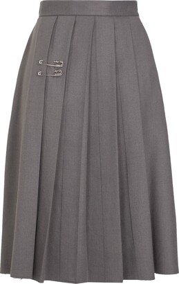 Pleated Midi Skirt Midi Skirt Grey