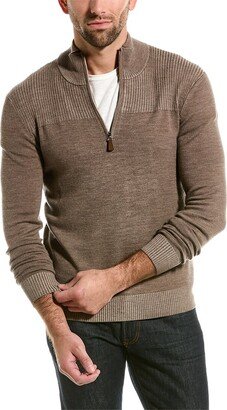 Merino Wool 1/2-Zip Mock Sweater