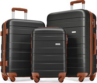 GREATPLANINC 3 Piece Luggage set Durable Suitcase sets Spinner Wheels Suitcase with TSA Lock and Side Hooks 20 24 28