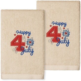 4th of July Embroidered Luxury Hand Towels - Set of 2