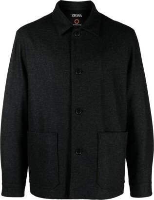 Button-Up Wool-Cashmere Jacket