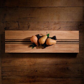 9X30 Teak Serving Board with Triple Stripe