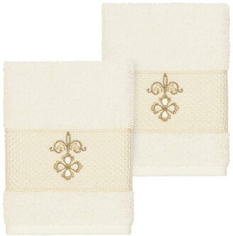 Quinn Embellished Washcloth - Set of 2 - Cream