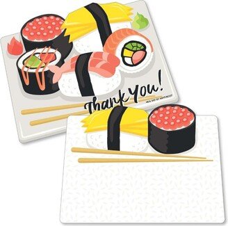 Big Dot of Happiness Let's Roll - Sushi - Shaped Thank You Cards -Japanese Party Thank You Note Cards with Envelopes - Set of 12
