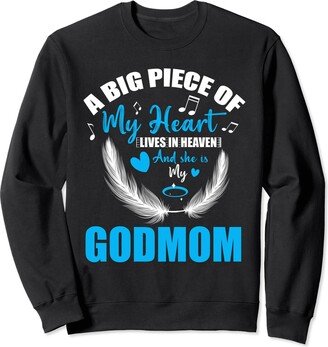 Proud Family Memorial Day Father Mother Birthday Big Piece of Heart Live in Heaven GODMOM Angel Memorial Sweatshirt