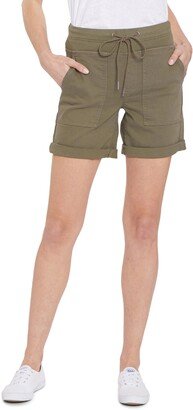 Cotton Blend Drawstring Cargo Shorts