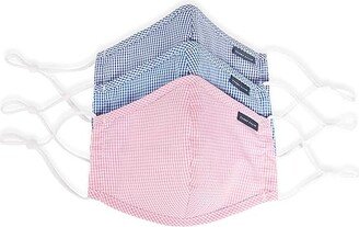 Standard Reusable Rounded Woven Fabric Face Masks (Pack of 3, Assorted Prints and Colors) (Assorted Light Gingham) Scarves