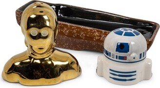 Seven20 C-3PO and R2-D2 Ceramic Shaker Set with Sandcrawler Display Tray