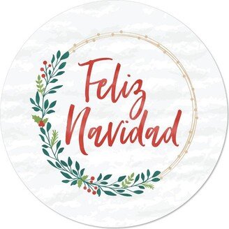 Big Dot of Happiness Feliz Navidad - Holiday and Spanish Christmas Party Circle Sticker Labels - 24 Count