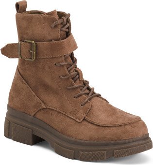 Leather Laced Up Booties for Women-AA