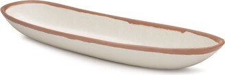 Potter Terracotta Melaboo Long Oval Serving Bowl - Beige/gray