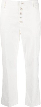 Button-Fly Corduroy Cropped Trousers