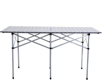 Roll Up Portable Folding Camping Square Aluminum Picnic Table