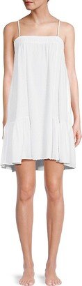 DKNY Women's Smocked Squareneck Chemise