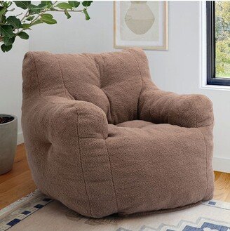 Panpan Bean Bag Chairs with Memory Foam,37 W Coffee Teddy Bean Bag Chair,Fluffy Lazy Sofa-The Pop Maison