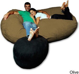 7.5-foot Soft Memory Foam Micro Suede Beanbag Chair Lounger