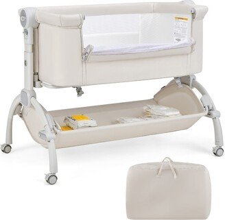 3-in-1 Baby Bassinet with Double-Lock Design and Adjustable Heights - 37.5 x 25.5 x 29-34