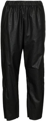 Faux Leather Track Pants-AA