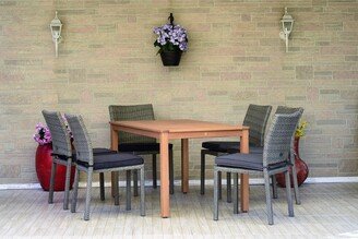 Morocco Wood 7pc Outdoor Patio Dining Set