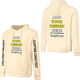 Generic Custom Hoodie Design Your Own Cotton Custom Sweatshirt With Image Text For Unisex - Light Apricot Color