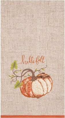 18 x 27 Harvest Time Pumpkin Fall Embellished Flour Sack Kitchen Towel