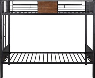 hommetree Twin Over Twin Bunk Bed with Safety Rail and Built-in Ladder