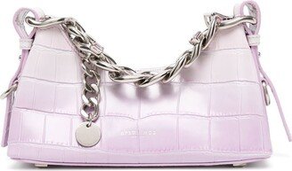 Croco-Embossed Effect Logo Crossbody Bag