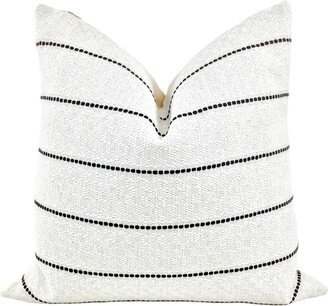 Boho Throw Pillow White Black Stripe Minimalist Cover Scandinavian Style