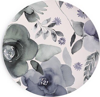 Salad Plates: Wintery Watercolor Flower Bouquets - Navy Salad Plate, Blue