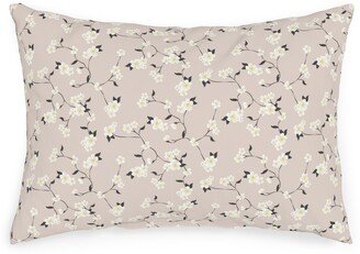 Outdoor Pillows: Climbing Flower - Pink Outdoor Pillow, 14X20, Double Sided, Pink