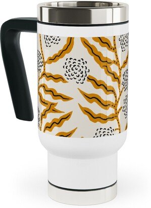 Travel Mugs: La Ville Vine - Yellow Travel Mug With Handle, 17Oz, Yellow