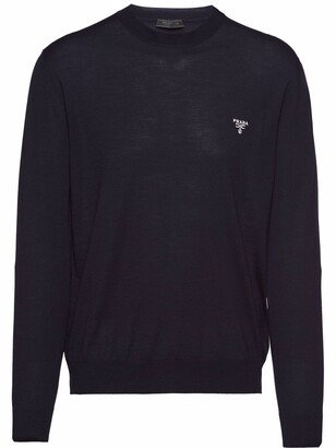 Embroidered-Logo Wool Jumper