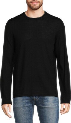 Crewneck Merino Wool Tipped Sweater